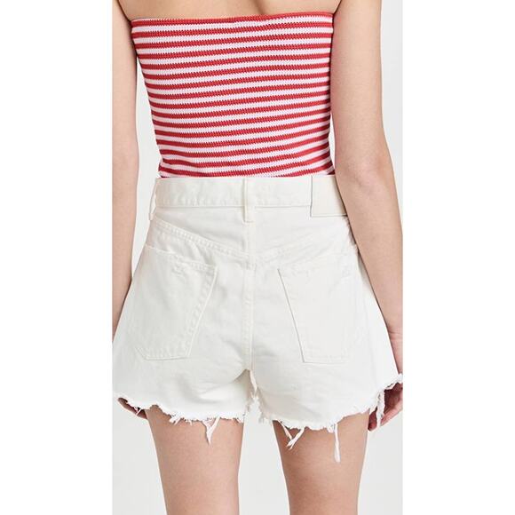 MOUSSY Montclair High Rise Shorts White Distressed 540FSC11-2580 Size 29 NEW NWT - Picture 4 of 8